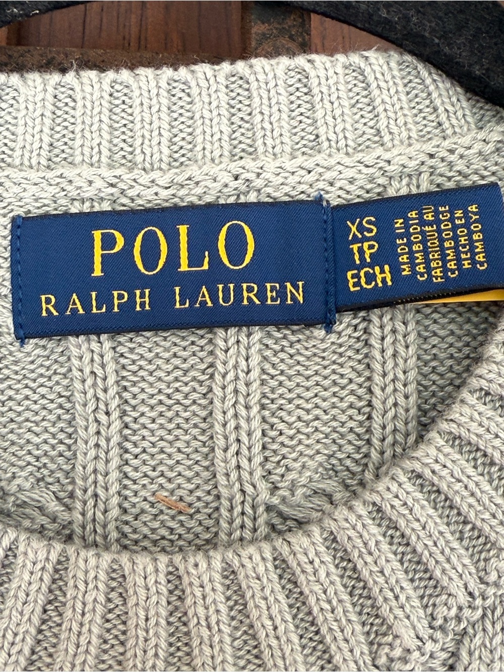 Ralph Lauren Grayish Green Cable-Knit Crewneck Sweater Size XS - Picture 3 of 5